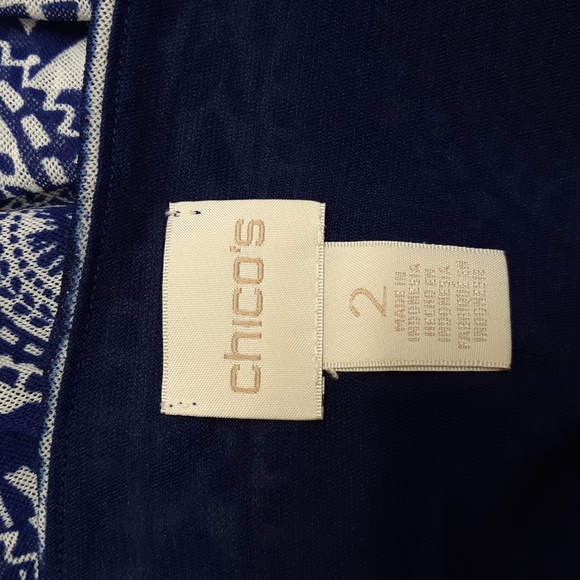 Chico's Navy and White Geometric Blouse - Picture 8 of 10